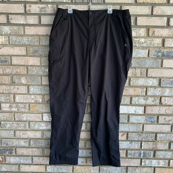 Men’s Craghoppers Basecamp Solarshield Fleece Lined Black Cargo Pants Size Large - Picture 1 of 7